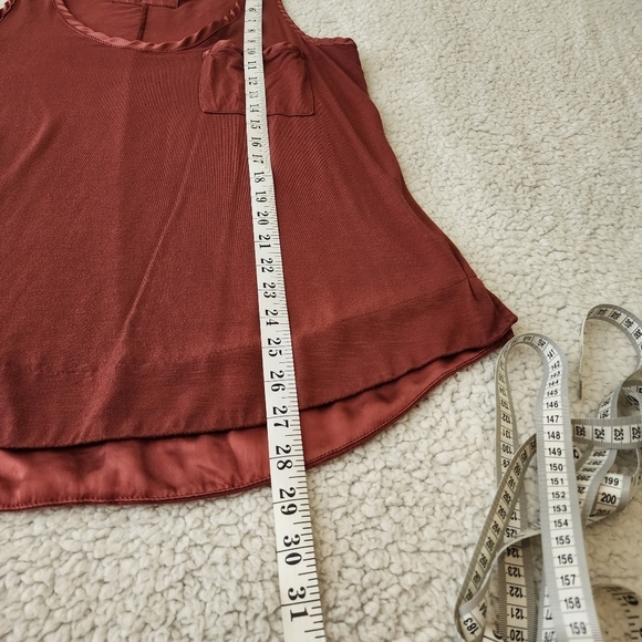 Pure + Good Anthropologie sleeveless top hi-low red rust Size Small - Picture 8 of 9